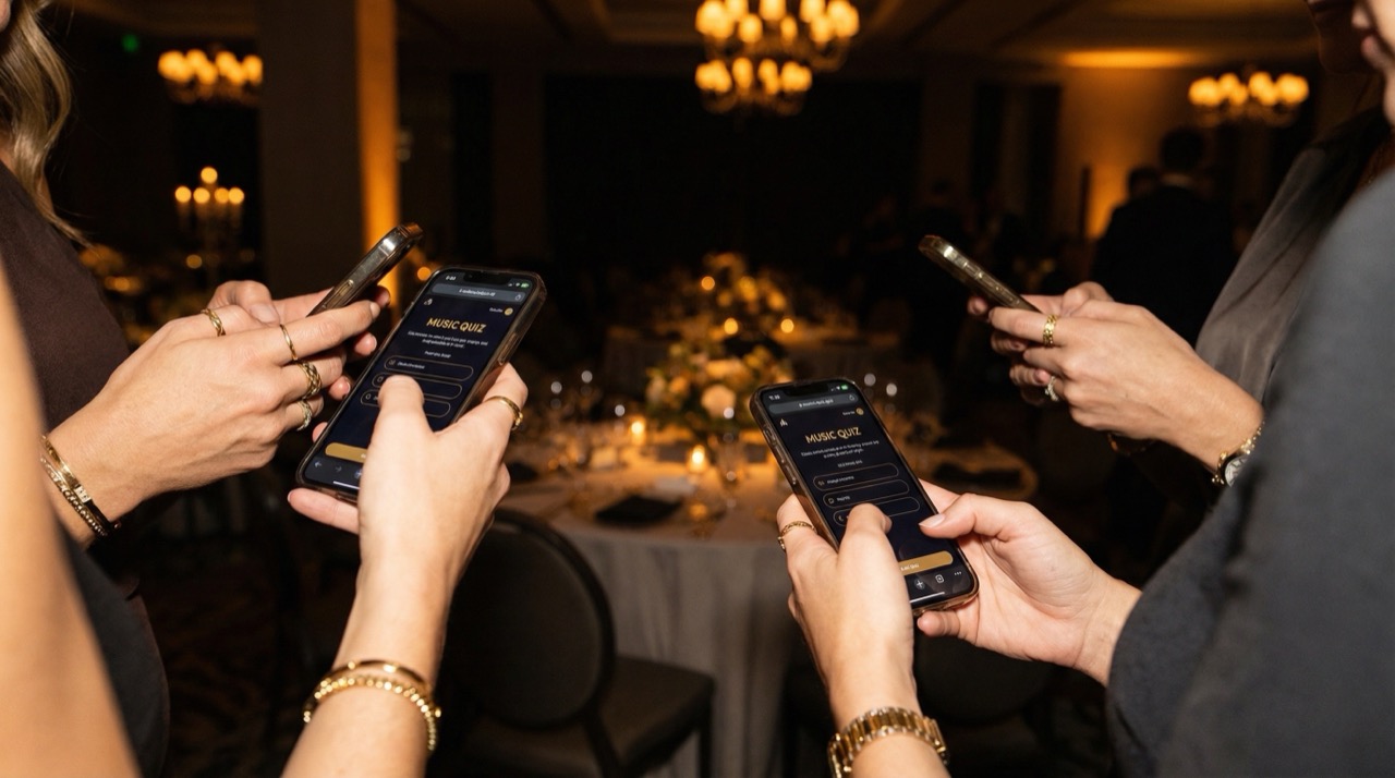 Players answer from their phone