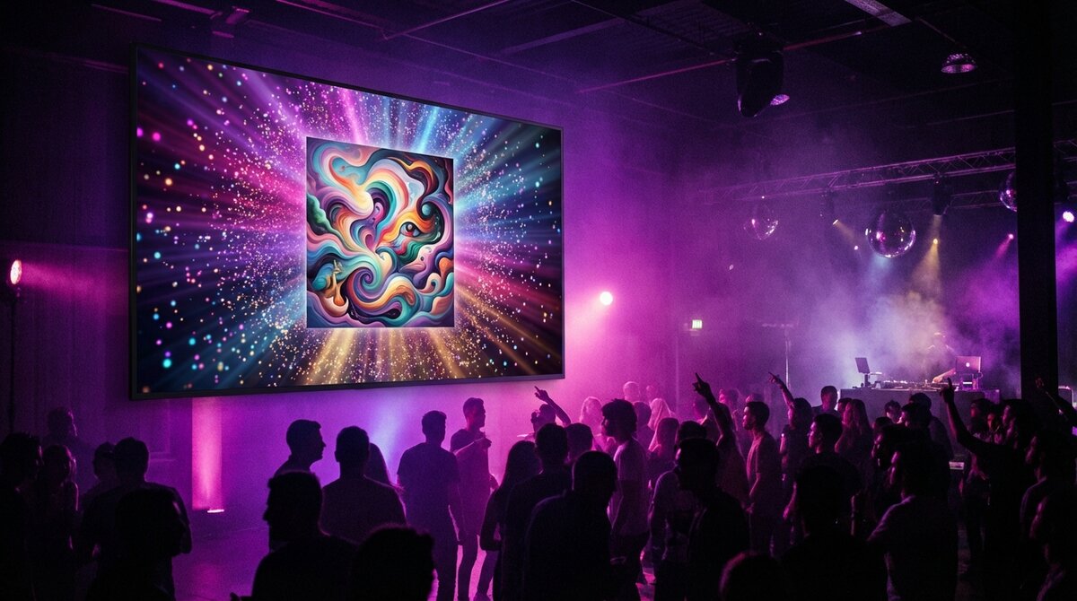 A screen that makes the event